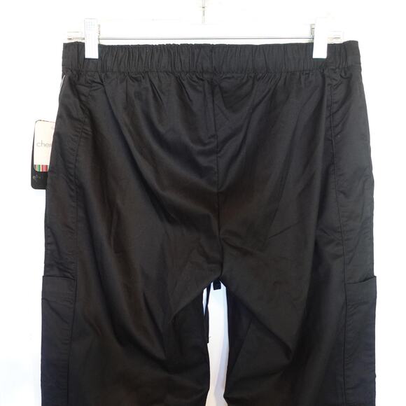 Cherokee Luxe Scrub Pants Womens Small Black Drawstring Cargo Wide Leg Nursing - Picture 6 of 12